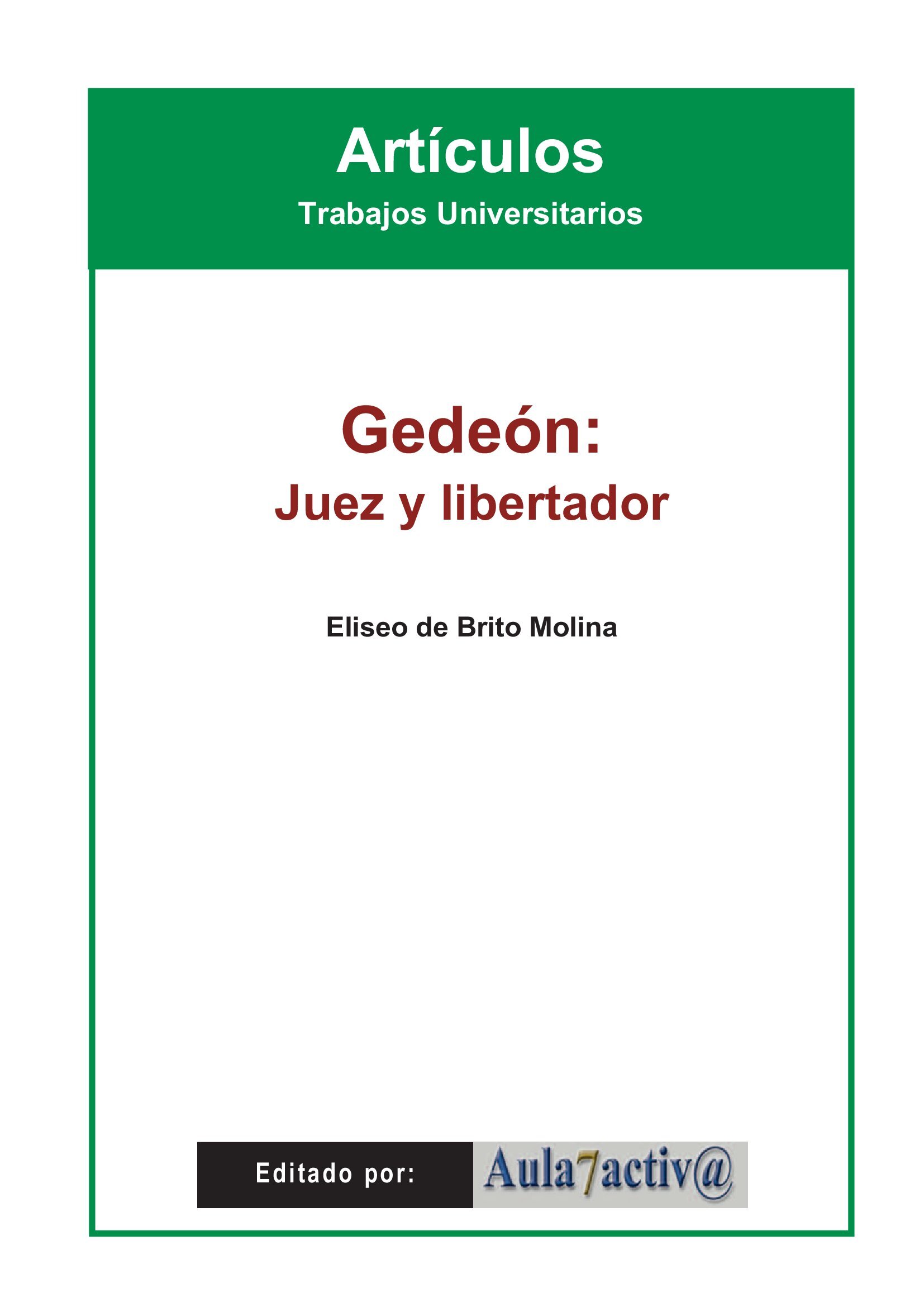 GEDEÓN: JUEZ Y LIBERTADOR